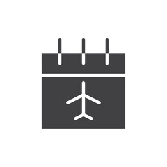 Flight date icon flat and simple set design