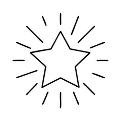 bright star icon, new year illustration, new year icon - simple black line art of bright star, symbolizing new year celebrations. new year vector.