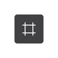 Hashtag key icon flat and simple set design