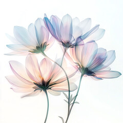 Fototapeta premium Soft, aesthetic petals adorn the delicate, vivid daisy, isolated on a white background
