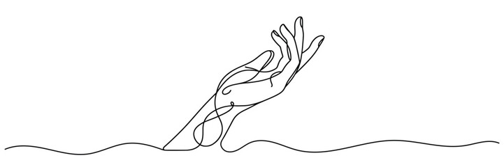 The hand is drawn with one continuous line.