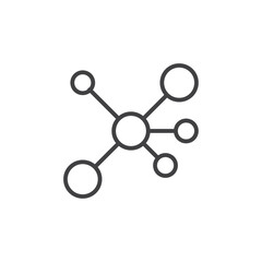 Molecule icon flat and simple set design