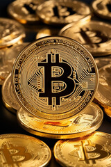 Crypto trading concept, BTC reaches 100k, vertical banner