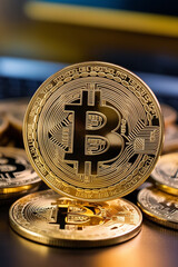 Crypto trading concept, BTC reaches 100k, vertical banner