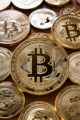 Crypto trading concept, BTC reaches 100k, vertical banner