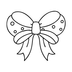 festive bow icon, new year illustration, new year icon - simple black line art of festive bow, symbolizing new year celebrations. new year vector.