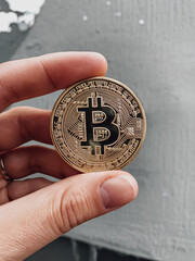 Crypto trading concept, BTC reaches 100k, vertical banner