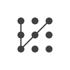 Pattern lock icon flat and simple set design