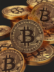 Crypto trading concept, BTC reaches 100k, vertical banner