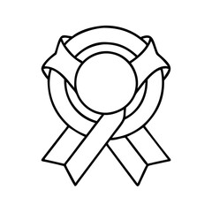 gold ribbon icon, new year illustration, new year icon - simple black line art of gold ribbon, symbolizing new year celebrations. new year vector.