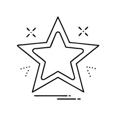 Obraz premium gold star icon, new year illustration, new year icon - simple black line art of gold star, symbolizing new year celebrations. new year vector.