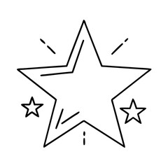 gold star icon, new year illustration, new year icon - simple black line art of gold star, symbolizing new year celebrations. new year vector.