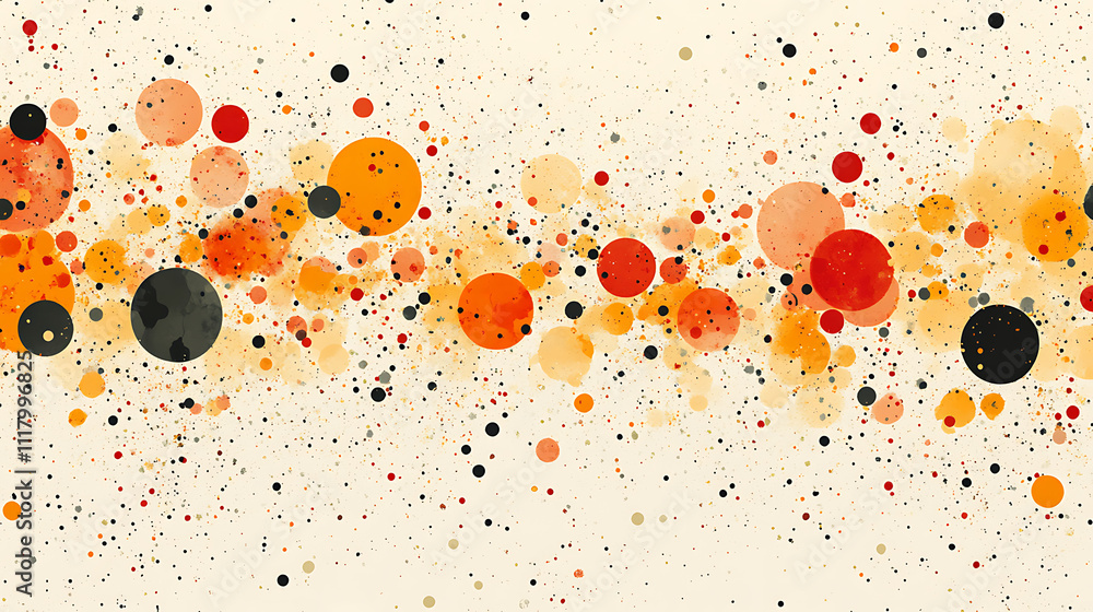 Poster Vibrant Abstract Art Filled with Colorful Circles and Dots Creating a Dynamic Composition