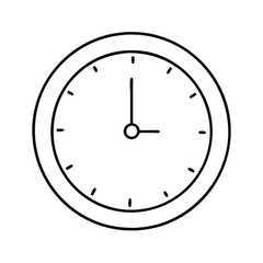 midnight clock icon, new year illustration, new year icon - simple black line art of midnight clock, symbolizing new year celebrations. new year vector.