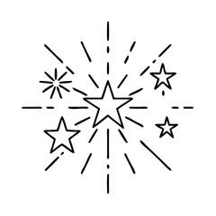 Obraz premium new year s stars icon, new year illustration, new year icon - simple black line art of new year s stars, symbolizing new year celebrations. new year vector.