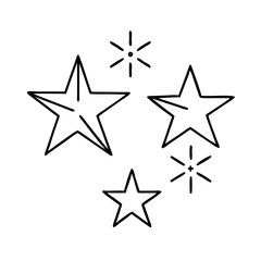 Fototapeta premium new year s stars icon, new year illustration, new year icon - simple black line art of new year s stars, symbolizing new year celebrations. new year vector.