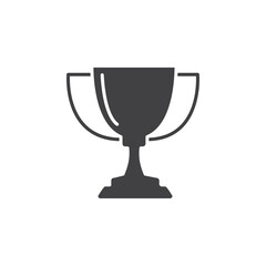 Trophy icon flat and simple set design