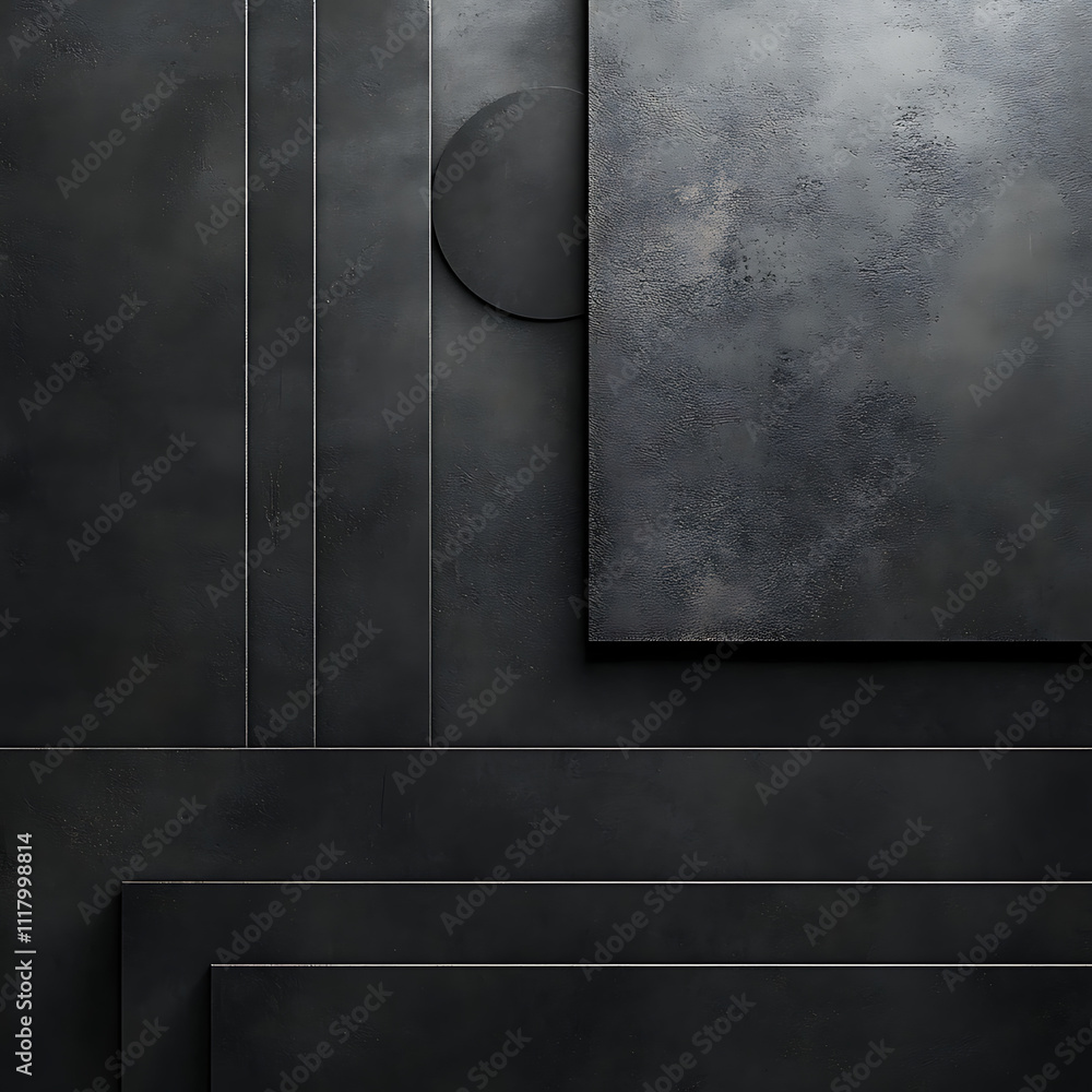 Poster abstract dark metal texture with geometric shapes and lines creating a modern atmosphere
