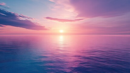Obraz premium Vibrant Sunset Over Calm Ocean Waters