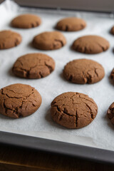 Freshly Baked Chocolate Cookies – Perfect for Christmas Close-Up