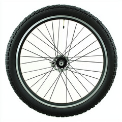 Schwarzer Fahrradreifen mit griffigem Straßenprofil, freigestellt auf weißem Hintergrund. Detailreiche Produktaufnahme des Reifenmantels