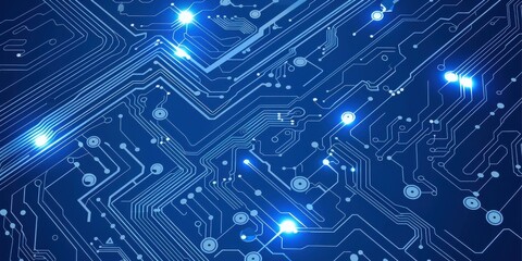 technology background with circuit board and digital connections