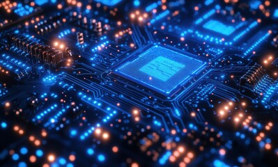 Obraz premium A close up of a computer chip