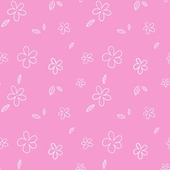 pink daisy pattern. Flower power pattern. seamless pattern.
