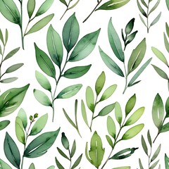 Watercolor Greenery: A seamless pattern of delicate watercolor leaves in various shades of green, perfect for adding a touch of nature to your designs.