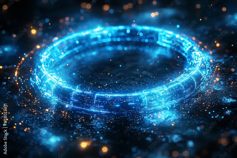 Aufkleber a conceptual ui featuring holographic components that display data charts, communication, and stock 