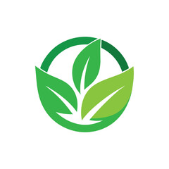 green eco icon with leaf logo design