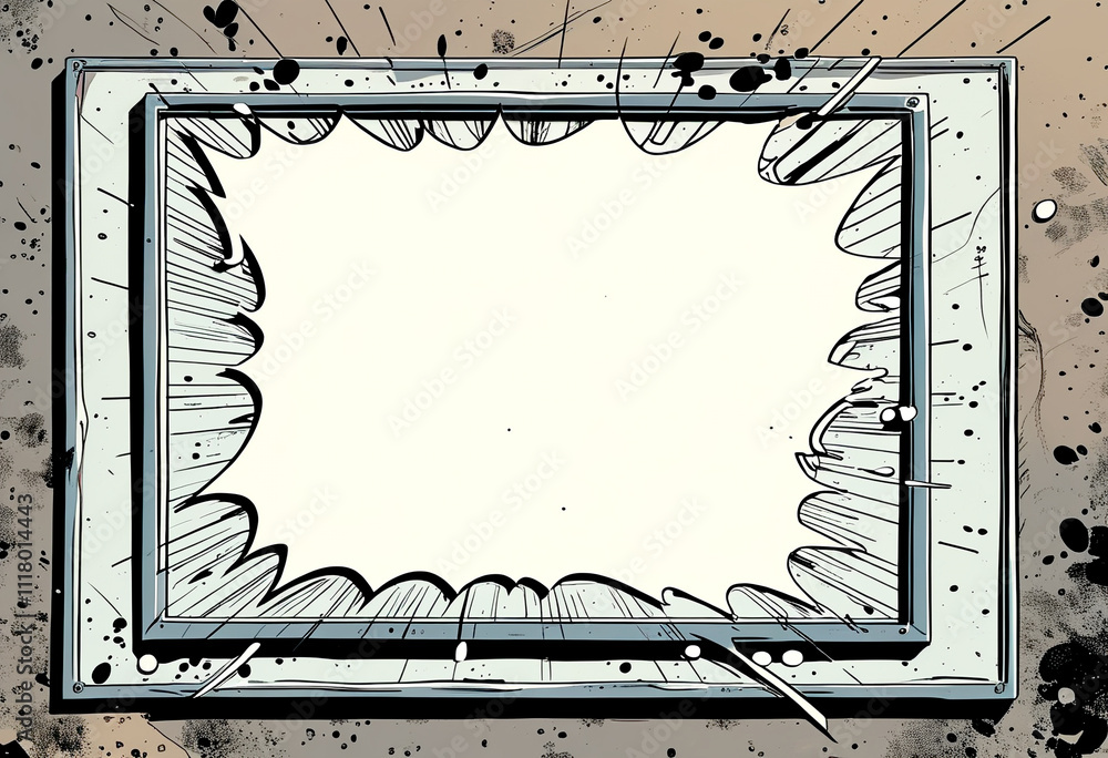 Aufkleber creative explosion of an empty frame captures imagination and wonder