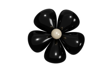 black and white flower