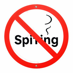 No spitting sign isolated on white background