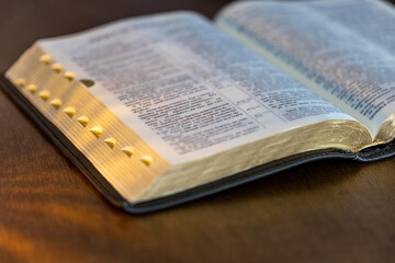 Bible close-up. Holy book Bible. Christianity, faith and religion concept.