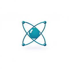 A modern illustration of an atom, showcasing its unique structure and vibrant color. isolated on white background.