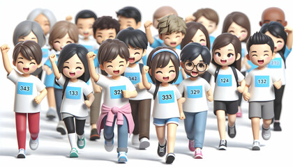 Obraz premium 3D Candid photo of people participating in a community service project with copy space to the side. concept as Volunteers engage in a community service project cleaning and beautifying a public area r