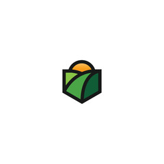 sun farm logo Vector icon design illustration