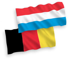 Flags of Belgium and Luxembourg on a white background
