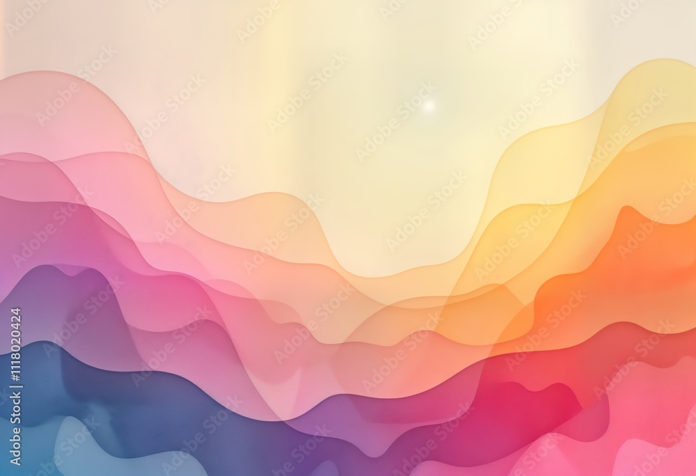 Leinwandbilder abstract illustration with fluid colors, organic shapes. layered gradients create serene, tranquil b