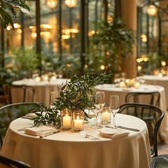Fototapeta premium Romantic Botanical Dinner Setting 