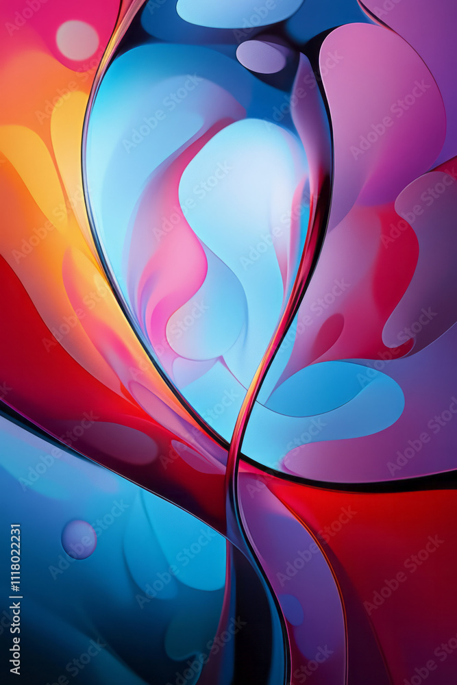 Poster a colorful abstract background with a heart shaped object