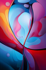 a colorful abstract background with a heart shaped object
