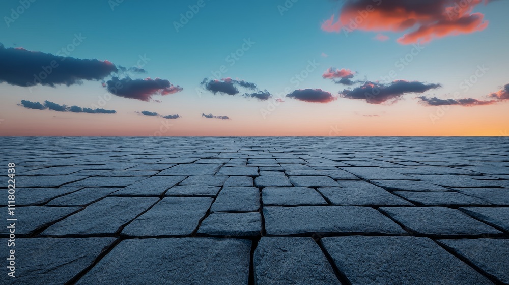 Poster dark clouds hovering over a stone floor - abstract background