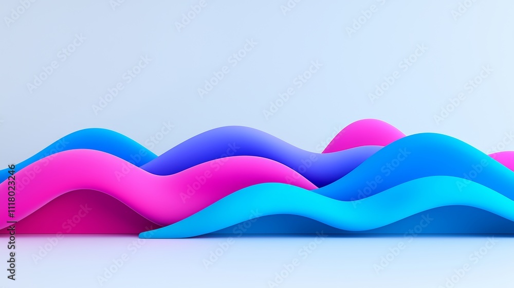 Aufkleber abstract 3d background with curved lines and illuminated lights