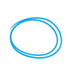 Hand Drawn Blue Circle 