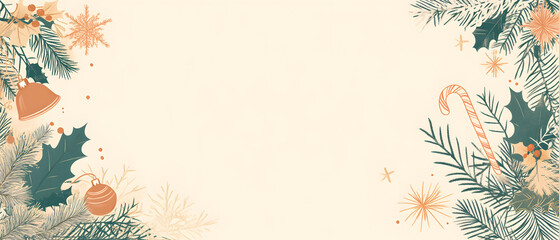 Luxurious Christmas new year card and Holiday Promotion Banner with Elegant Ornaments, for Tags, Posters, and Banners with Space for Text