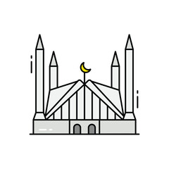 Faisal mosque vector icon