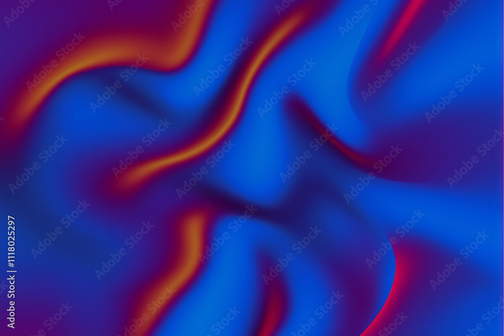 Poster a blue and red background with a red and yellow pattern
