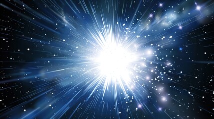 Naklejka premium Big Bang colorful space galaxy fog cloud nebula. Universe science astronomy and stary night cosmos mockup background. Supernova concept wallpaper